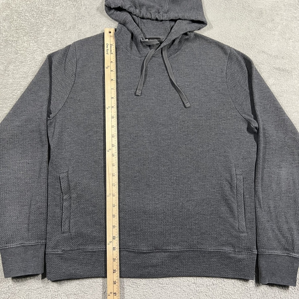 Travis Mathew Cloud Waffle Knit Hoodie Mens Large Gray Golf Performance Stretch - Picture 5 of 10